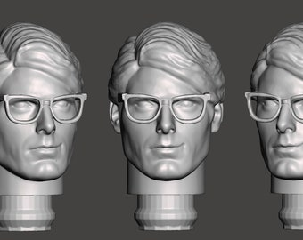 Mr. Clark custom 3D Printed head for 1/9th scale (aka 8 inch) action figure