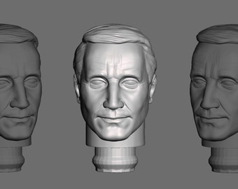 Chef Broody 3D Printed head for 1/9th scale (aka 8 inch) action figure