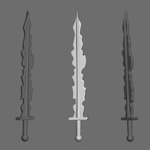 Flaming Sun Sword custom 8&quot; 1/9th scale 3D Printed accessory