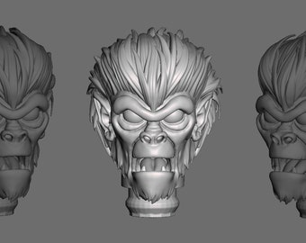 Werewolf Doo custom 3D Printed head for 1/9th scale (aka 8 inch) action figure