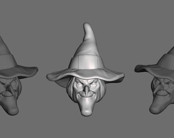 Which Witch custom 3D Printed head for 1/9th scale (aka 8 inch) action figure
