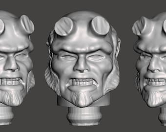 Hellboy custom 8" 1/9th scale 3D Printed head