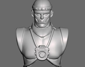 Cyborg Guy custom 8" 1/9th scale 3D Printed head and chest armor