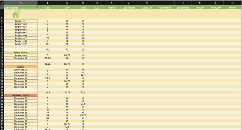 Automated Employee Rota Excel Template | Small Business Shift Planner ...