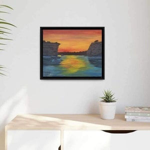 Hell's Gate Possum Kingdom Lake Printable Wall Painting. Acrylic Lake