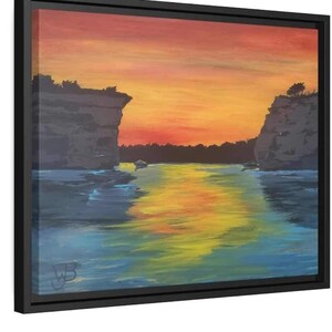 Hell's Gate Possum Kingdom Lake Printable Wall Painting. Acrylic Lake