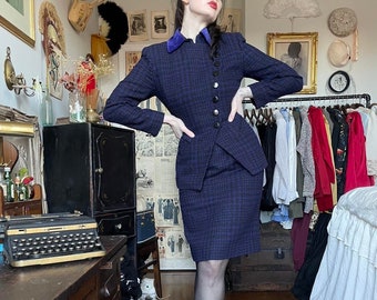 Vintage Christian Dior Skirt Suit 80s Designer