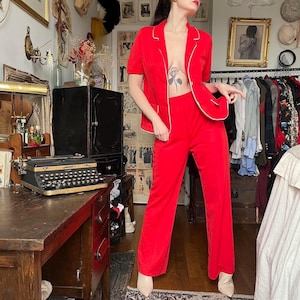 Vintage 70s Pantsuit, 2 Piece Coordinated Set, 1970s Flare Pants and Blazer Set, Lady Blair, Retro Mod Set