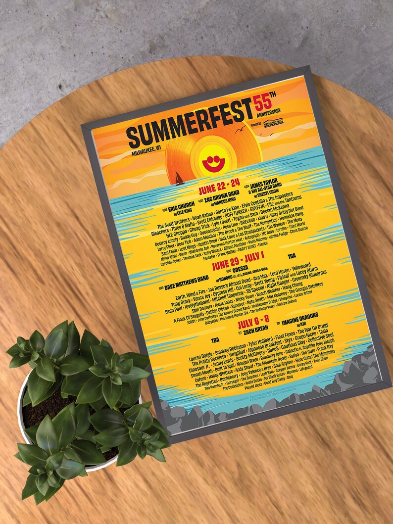 Poster Summerfest 2023 Lineup Zach Bryan Three 6 Mafia Fleet Etsy
