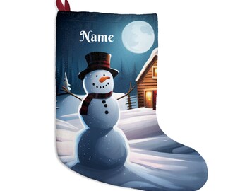 Personalized Snowman Christmas Stockings | Custom Winter Wonderland Holiday Stocking