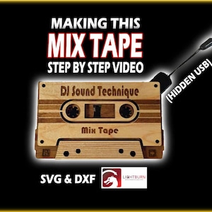 Lightburn Ready USB Mix Tape Cadeau voor lasergraveerders (Lightburn, SVG, DXF)