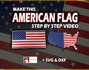 American Flag Bundle: Laser Cut File (SVG and Lightburn) - With Step by Step Video!