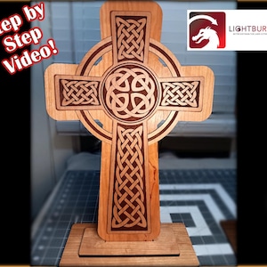 Croix celtique Lightburn Ready pour graveurs laser (Lightburn, SVG, DXF)