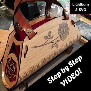 Holz und Leder Geldbörse: Laser Cut Datei (Lightburn, SVG) - Schritt für Schritt Video!