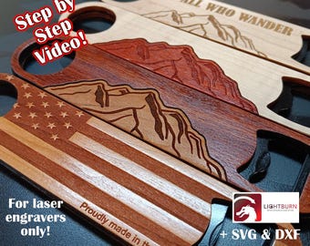 Bottle Opener Bundle: Laser Cut File  (.LBRN2, SVG, DXF) - With Step by Step Video!
