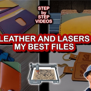 Leather and Lasers Pack - 4 Einzigartige Geldbörsen, Schlüsselanhänger (Lighburn, SVG) xTool, Glowforge OK