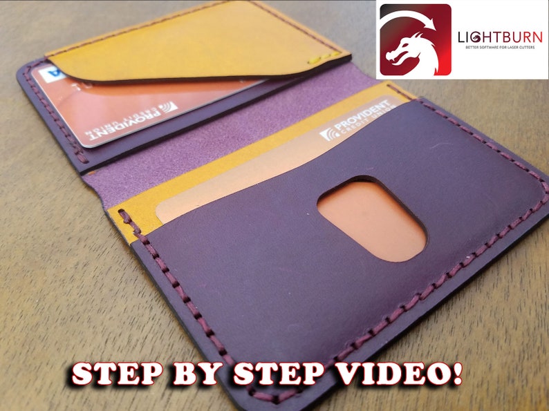 LightBurn Ready SVG Front Pocket Leather Wallet For Laser Engravers image 1