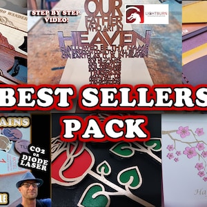 Laser Bestseller Pack (Lightburn Ready) - Gebetskreuz des Herrn, Muttertag, Leder Geldbörsen, Flaschenöffner, Schlüsselanhänger ...