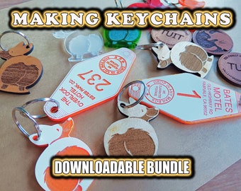 Keychain Bundle: Laser Cut Files (SVG, Lightburn) - With a video to help!