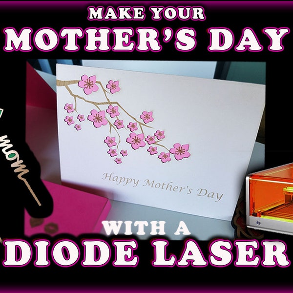 Lightburn Ready Mother's day Card and Roses for your Laser Engraver