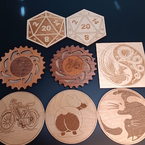 Paquete de posavasos para grabadores láser (Lightburn Ready)