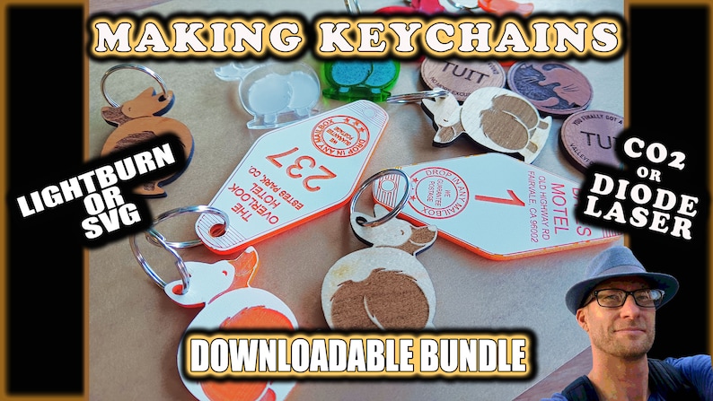 Keychain Bundle: Laser Cut Files (SVG, Lightburn) - With a Video to ...