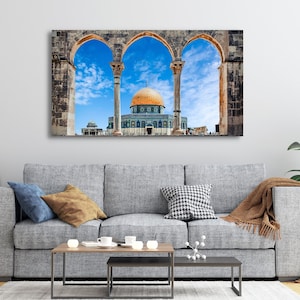 Dome of the Rock Mosque in Jerusalem Palestine canvas print, Islamic wall art, islamic gifts & islamic home decor