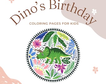 Dino Coloring Pages for Toddlers, Printable Kids Activity, Classroom Coloring Sheet, Instant Download