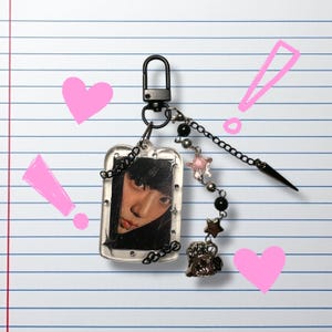Kpop Blackpink Jisoo pink venom double sided keychain