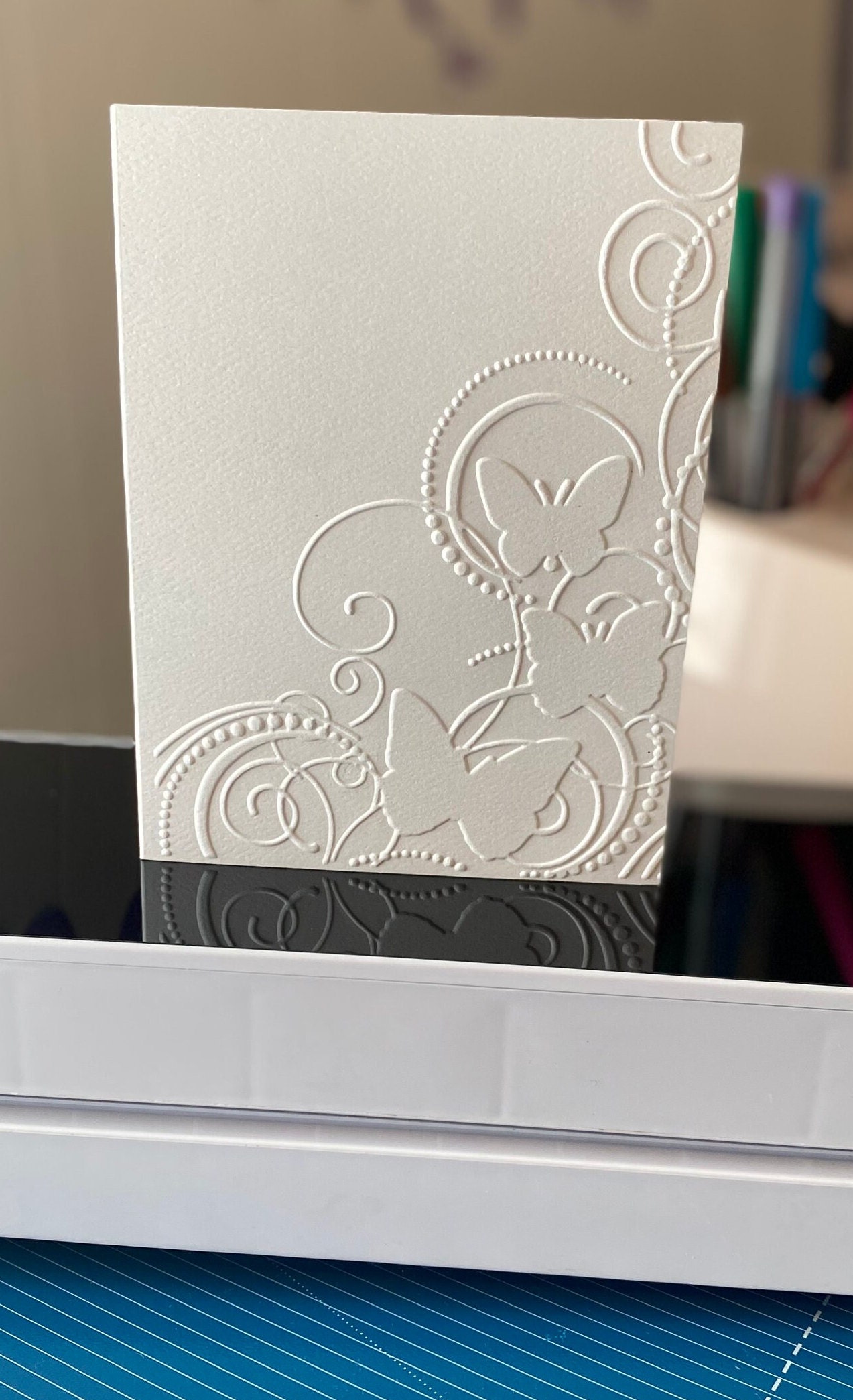 Set of 6/butterfly Embossed Notecards - Etsy