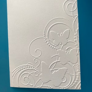 Set of 6/Butterfly Embossed Notecards