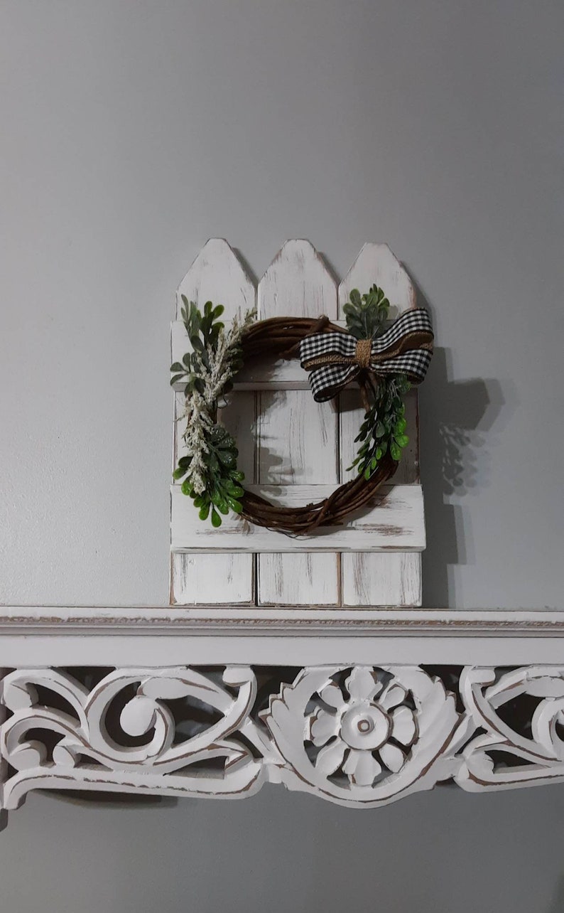 Rustic Farmhouse Distressed Picket Fence Table or Wall Décor Etsy