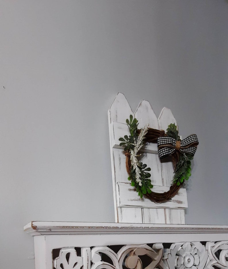 Rustic Farmhouse Distressed Picket Fence Table or Wall Décor Etsy