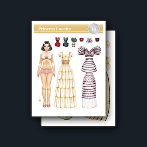 Afdrukbare papieren pop Lucette | PDF van 2 pagina's, 8,5 x 11 inch
