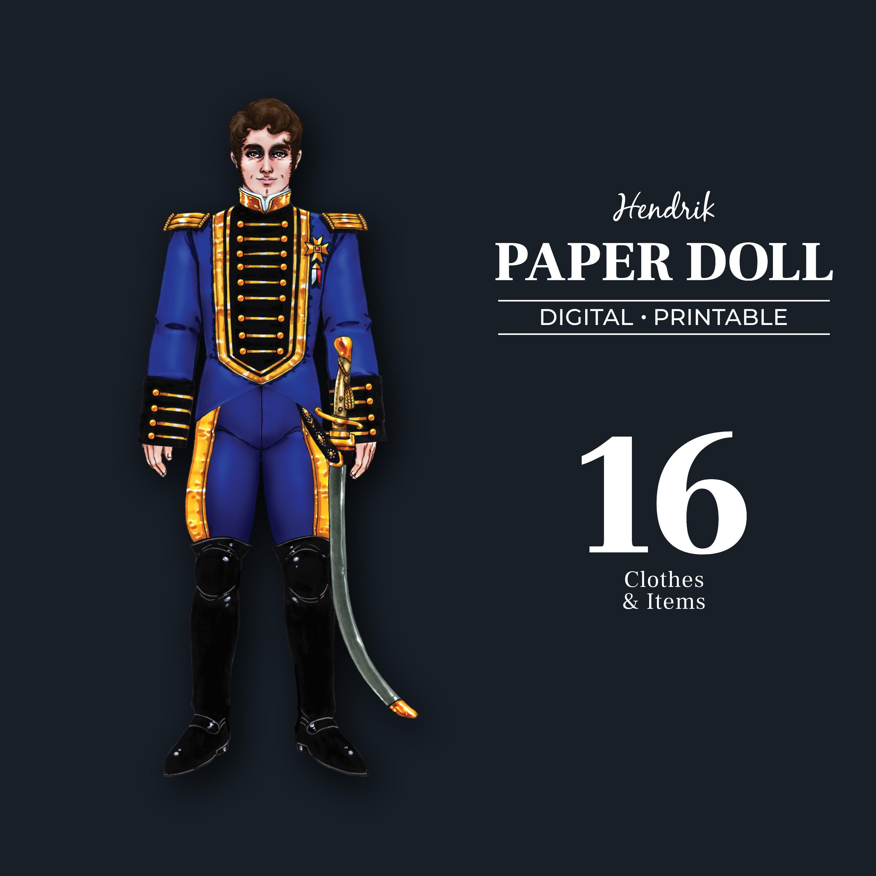 Hendrik Printable Paper Doll | 2-page PDF, 8.5