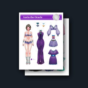 Auria Printable Paper Doll | 2-Page PDF, 8.5" x 11"