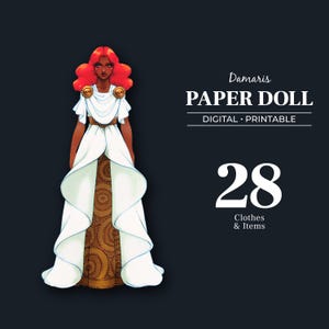 Damaris druckbare Papierpuppe | 2-seitiges PDF, 8.5&quot; x 11&quot;