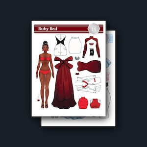Ruby & Diamond Printable Paper Dolls | 2-Page PDF, 8.5" x 11"
