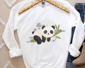 Süßer Panda Sweatshirt, Panda Schlafender Pullover, Panda Liebhaber Pullover, Geschenk für Seelenverwandte, Geschenk für Sie, Panda Bär Pullover, Tierliebhaber 2023