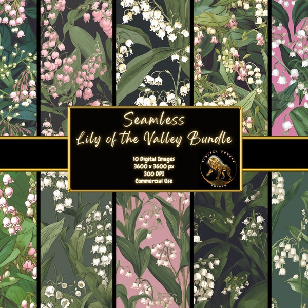 Floral Lily Of The Valley Seamless Pattern Lily Of The Valley Seamless Flower Texture Digital Paper Lily Of The Valley Seamless Pattern