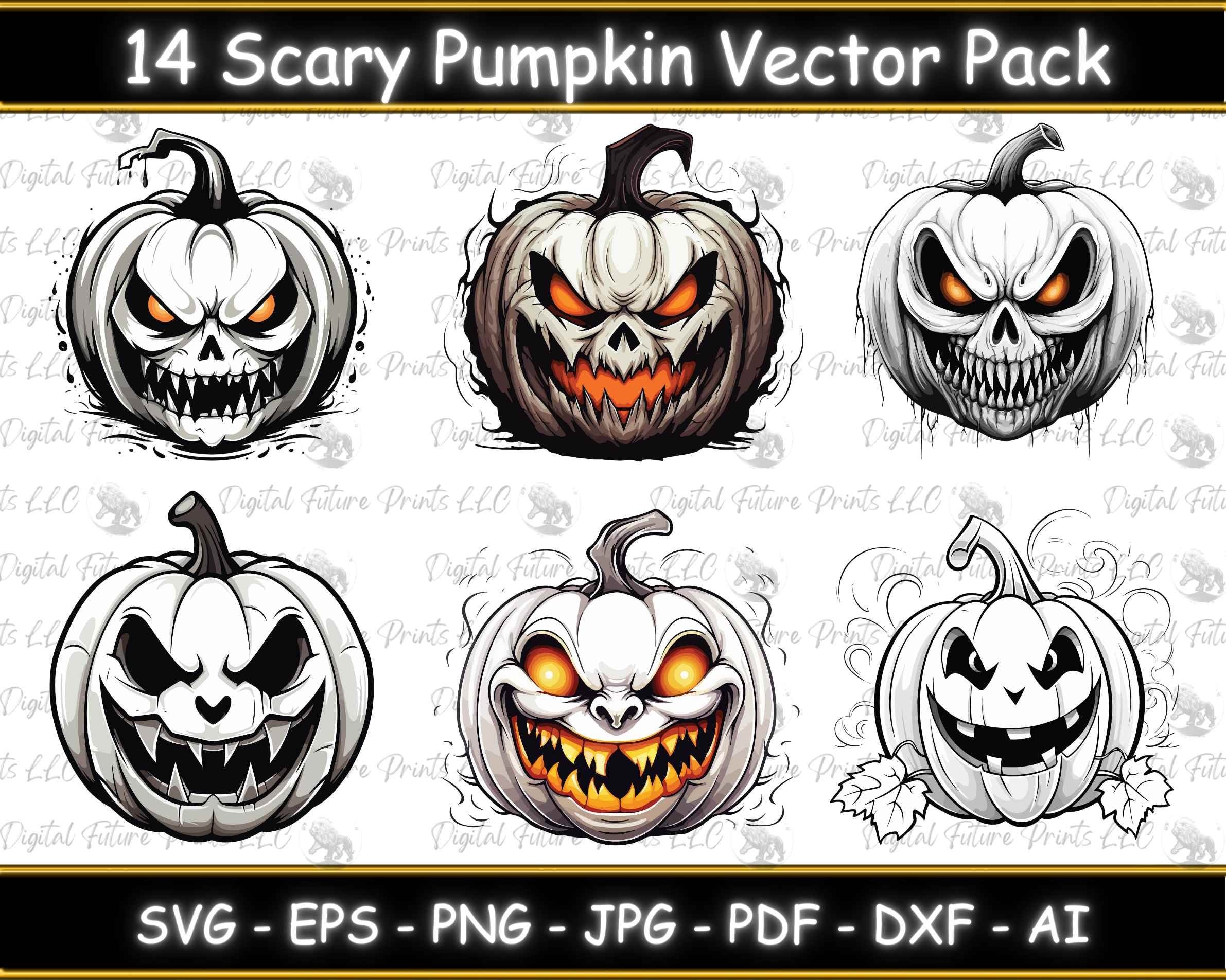 Premium Vector  Halloween scary pumpkin face cut