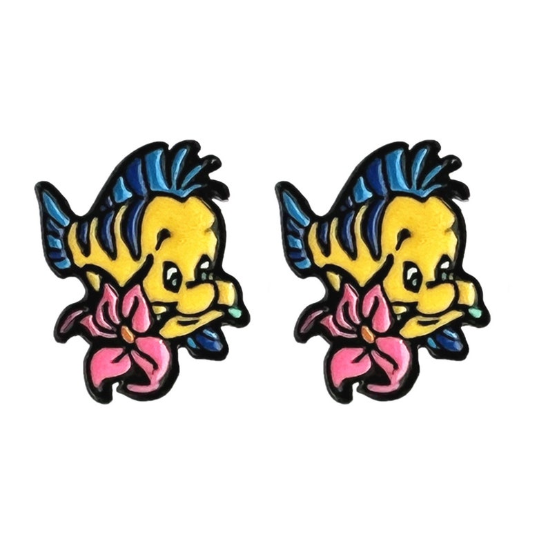 Little Mermaid. Flounder Stud Earrings Etsy