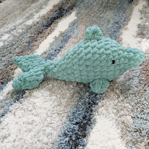 Crochet Dolphin Plushie: Handmade Soft Yarn Animal Toy (12.5&quot;)