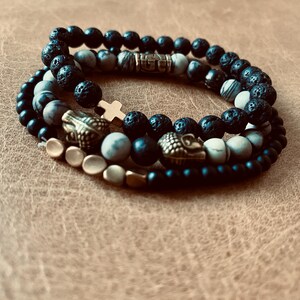 Stackable Jasper gemstone stretch beaded bracelet. 8mm.