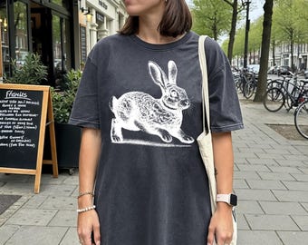Vintage Wild Rabbit Sketch T-Shirt | Comfort Colors Tee