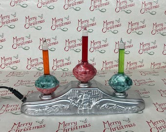 Reproduction de 3 lampes à bulles d'huile C6 avec chandelier de 15 volts