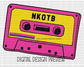 NKOTB png, Vintage Groupie png design, NKOTB tour design, Mixed Tape Tour png