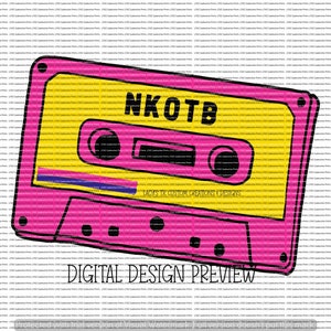 NKOTB png, design Vintage Groupie png, design da turnê NKOTB, Mixed Tape Tour png
