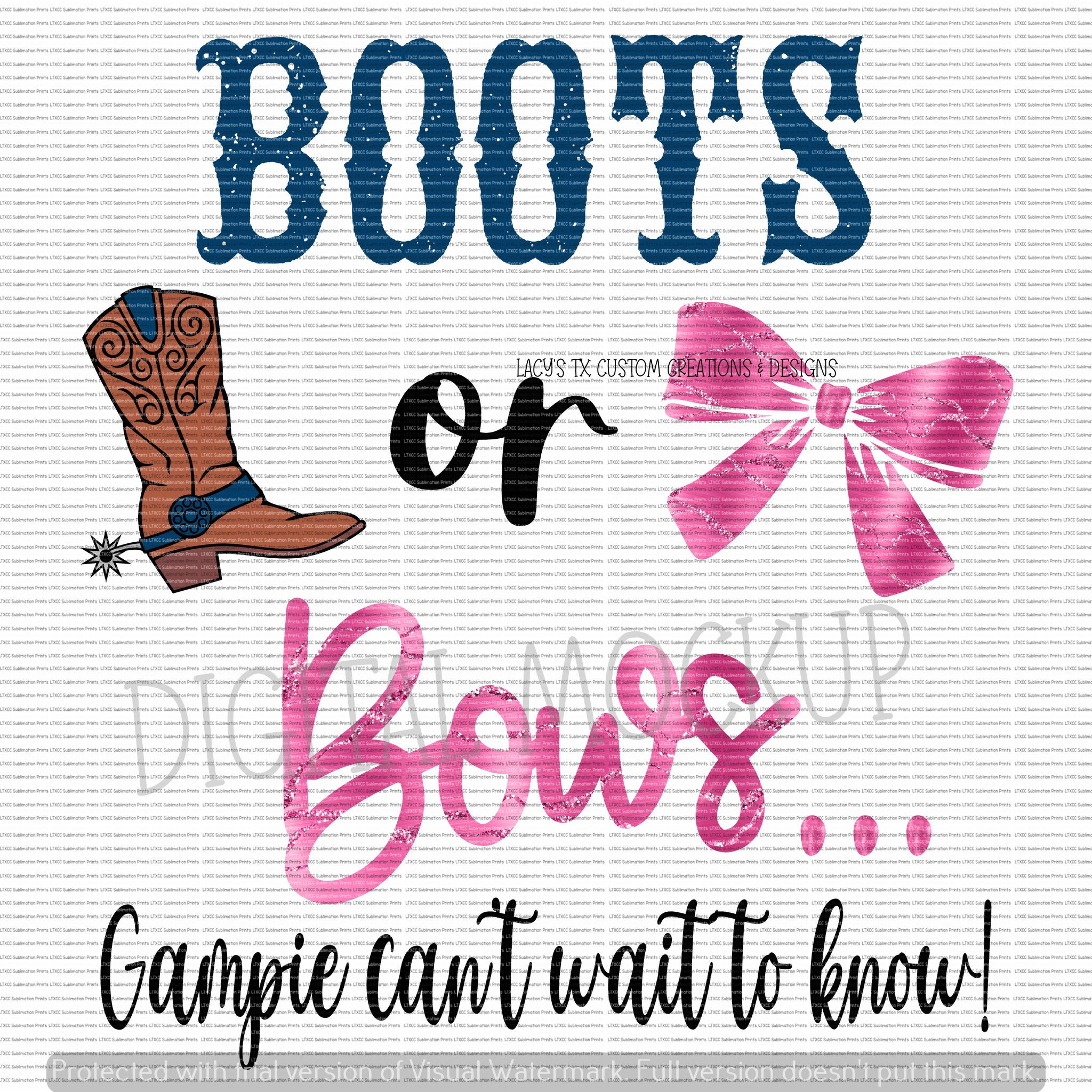 Boots Or Bows Yard Banner - Perfect Gender Reveal Decoration For Baby Showers
