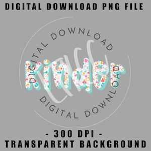 Letras de bolhas KINDER Preppy Leopard PNG - Design brilhante de volta às aulas - SOMENTE download digital